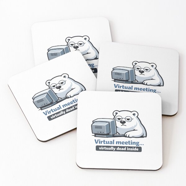 Item preview, Polar Bear Virtual Meeting - Virtually Dead Inside Funny designed and sold by Rawecz Studio.