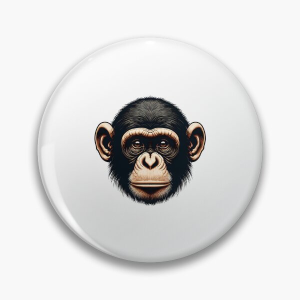 Item preview, A detailed illustration of a monkey's face, showcasing its expressive eyes and prominent features. designed and sold by cave-canvas.