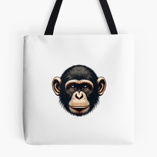 Item preview, A detailed illustration of a monkey's face, showcasing its expressive eyes and prominent features. designed and sold by cave-canvas.