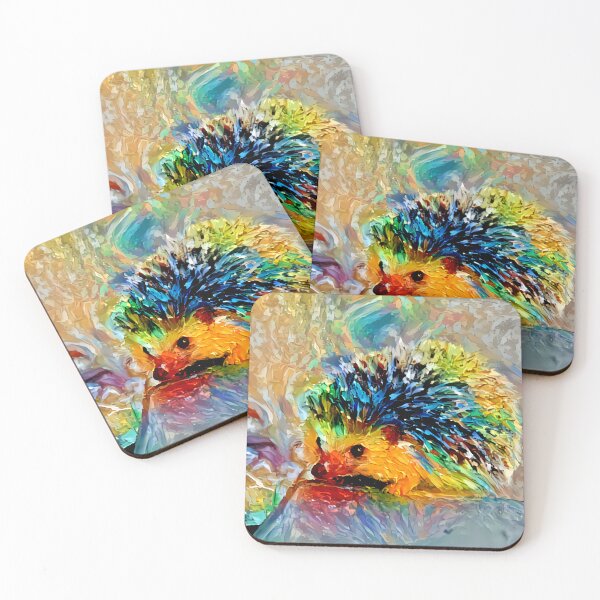 Item preview, Colourful Hedgehog – Vibrant Spiky Animal Digital Painting Art Print / Canvas designed and sold by Lainey1978.