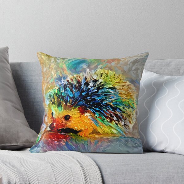 Item preview, Colourful Hedgehog – Vibrant Spiky Animal Digital Painting Art Print / Canvas designed and sold by Lainey1978.