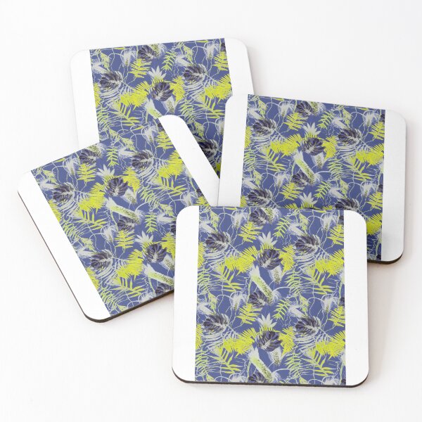 Item preview, Copy of Monotype tropical leaves yellow blue  designed and sold by Alessandro Remo Mazzoni Remotextiles.