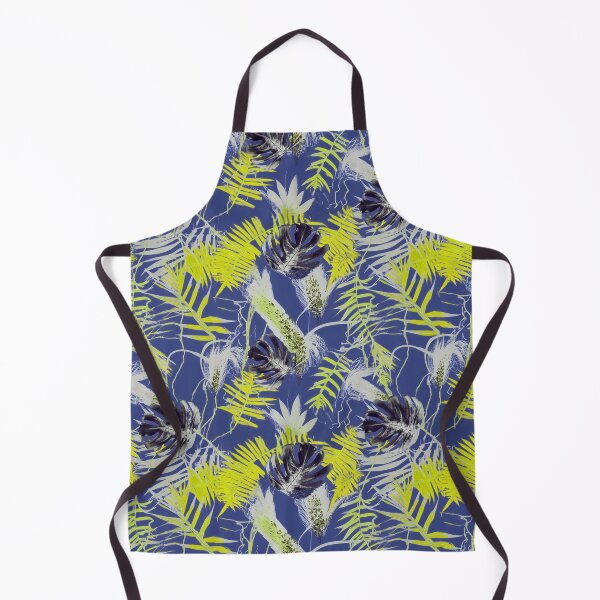 Item preview, Copy of Monotype tropical leaves yellow blue designed and sold by Alessandro Remo Mazzoni Remotextiles.