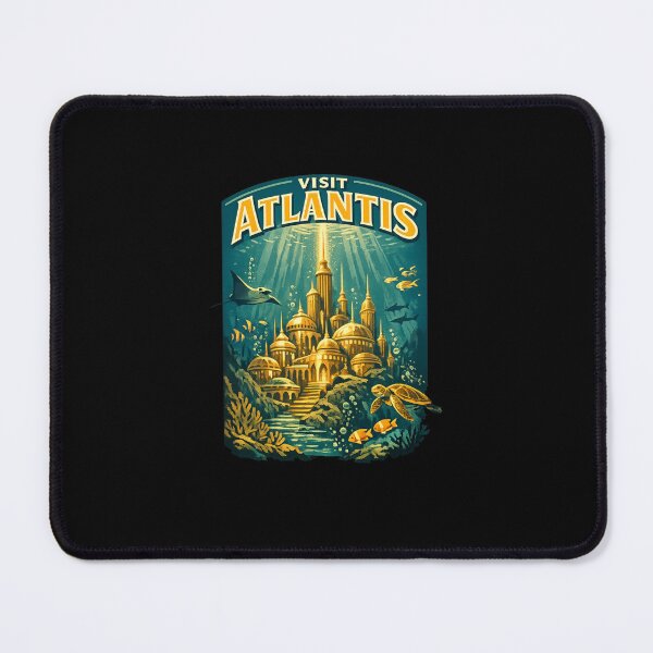 Item preview, Visit Atlantis Retro Vintage Travel Poster Underwater City Art designed and sold by TheArtOfCar.