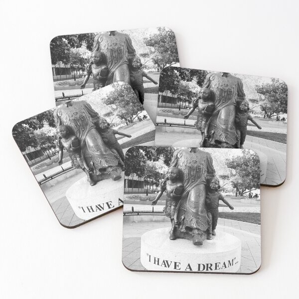 Item preview, I have a dream civil rights memorial statue black and white photograph poster art print designed and sold by Astrid Arkhangelsky.