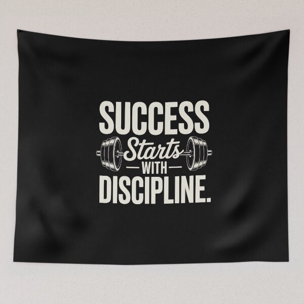 Item preview, Success Starts With Discipline – Barbell Gym Success Quote designed and sold by Enea Kelo.
