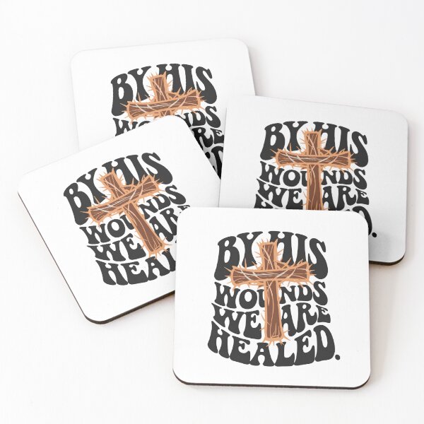 Item preview, By His Wounds We Are Healed Christian Cross Design designed and sold by HahaHandlesHub.