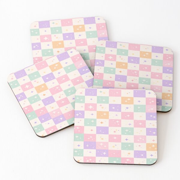 Item preview, Pastel Checkerboard Sparkle Pattern – Cute Retro Aesthetic Seamless Design designed and sold by Creativeeworld777.