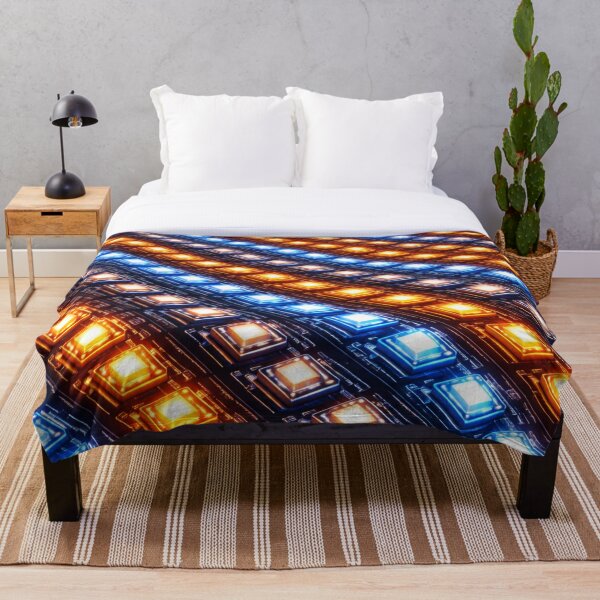 Item preview, Glowing Microchip Grid Technology Pattern designed and sold by QuantumOasis.