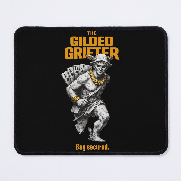 Item preview, The Gilded Grifter Greek Mythology Statue Art - Dark Academia Hustle Culture Bag Secured Design - Ancient Herald Charcoal Sketch with Gold Accents for Wall Art and Streetwear designed and sold by Vivaan Studio.