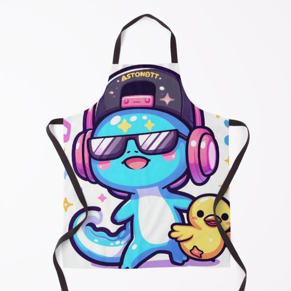 Item preview, Cute Kawaii Axolotl Astronaut Dancing with Golden Duck designed and sold by Mitaudesign.
