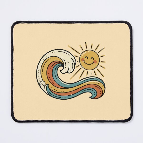 Artikelvorschau, Retro-Sonne und Welle lächeln entworfen und verkauft von Seraya-Store.
