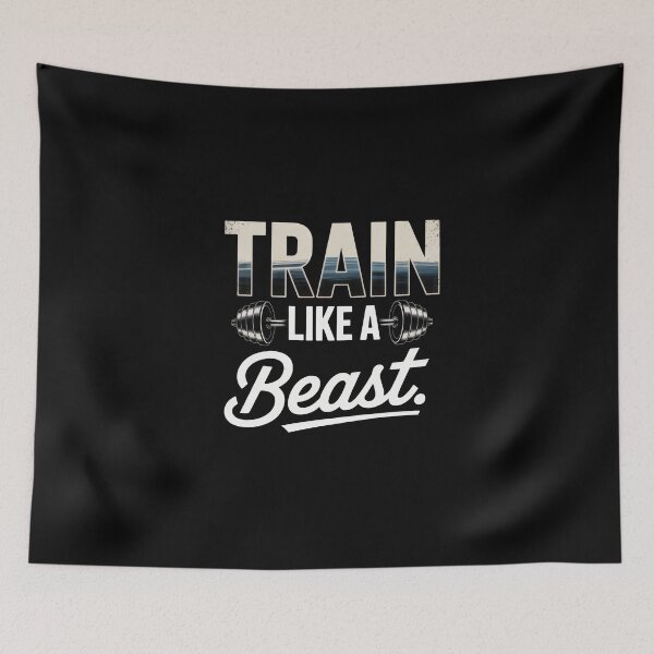 Item preview, Train Like A Beast – Dumbbell Gym Beast Mode Poster designed and sold by Enea Kelo.