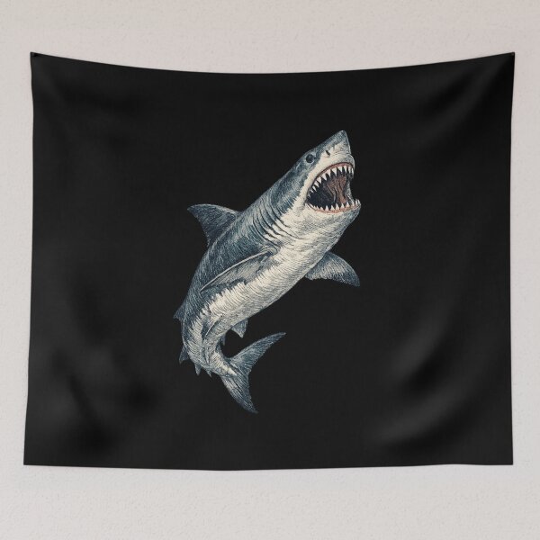 Item preview, Great White Shark Vintage Natural History Ocean Illustration Art designed and sold by TheArtOfCar.