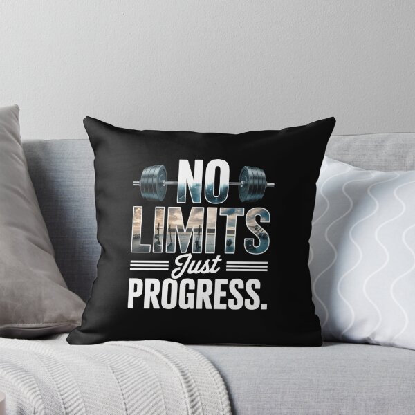 Item preview, No Limits Just Progress – Barbell Ocean Gym Quote designed and sold by Enea Kelo.