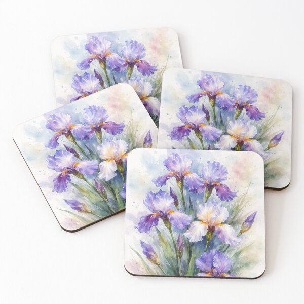 Item preview, Soft Floral Iris Flowers - Purple Iris Botanical Painting designed and sold by Darlin8888.