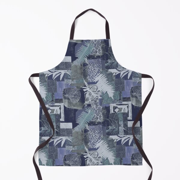 Item preview, geometric and botanic collage woodblock print designed and sold by Alessandro Remo Mazzoni Remotextiles.