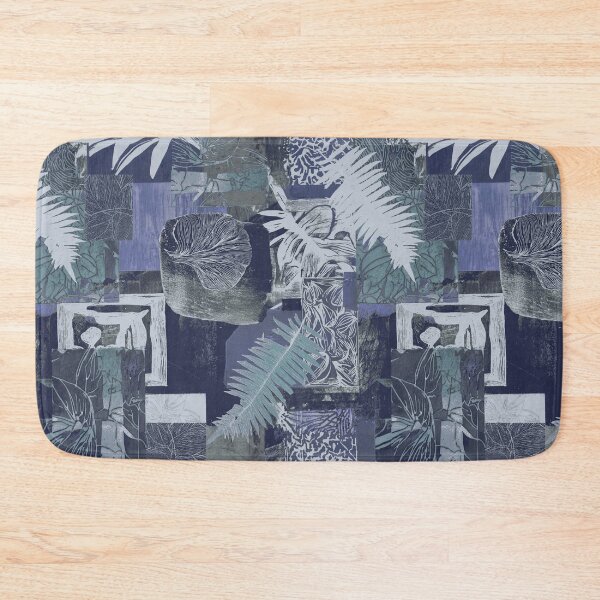 Item preview, geometric and botanic collage woodblock print  designed and sold by Alessandro Remo Mazzoni Remotextiles.