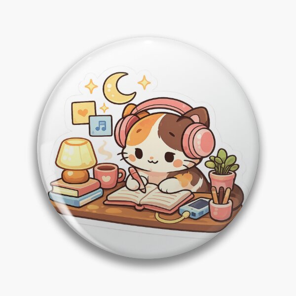 Item preview, Cute Study Cat Aesthetic Study Vibes Illustration designed and sold by irfanshikh.