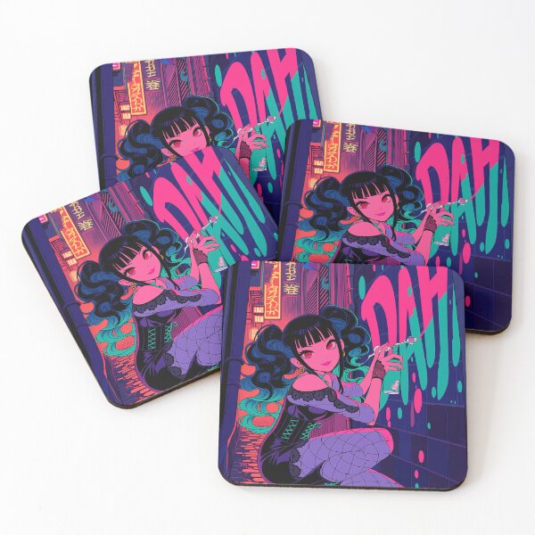Item preview, Dahlia Caught on Camera Neo Tokyo Alleyway | Cyberpunk Anime Girl Graffiti Tagging Art | Nyx Neon designed and sold by Nyx Creates.