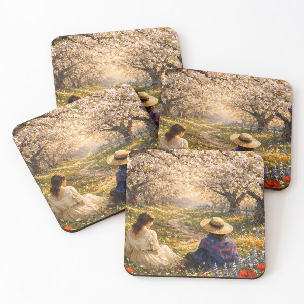 Item preview, Luminous Spring Orchard - Monet Inspired Impressionist Oil Painting - Vintage Oil Painting Texture designed and sold by TV4KART.