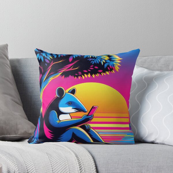 Item preview, Psychedelic Tapir – Neon Sunset Scene Design designed and sold by Dogandesighn.