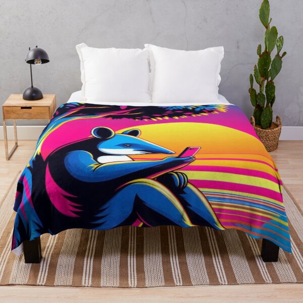 Item preview, Psychedelic Tapir – Neon Sunset Scene Design designed and sold by Dogandesighn.