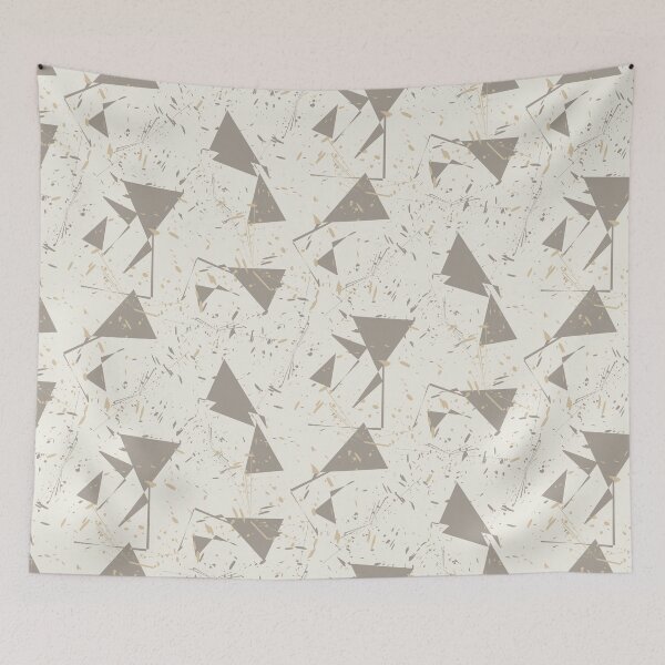 Item preview, Warm Neutral Triangles Linen Warm Gray designed and sold by Kreativa1.