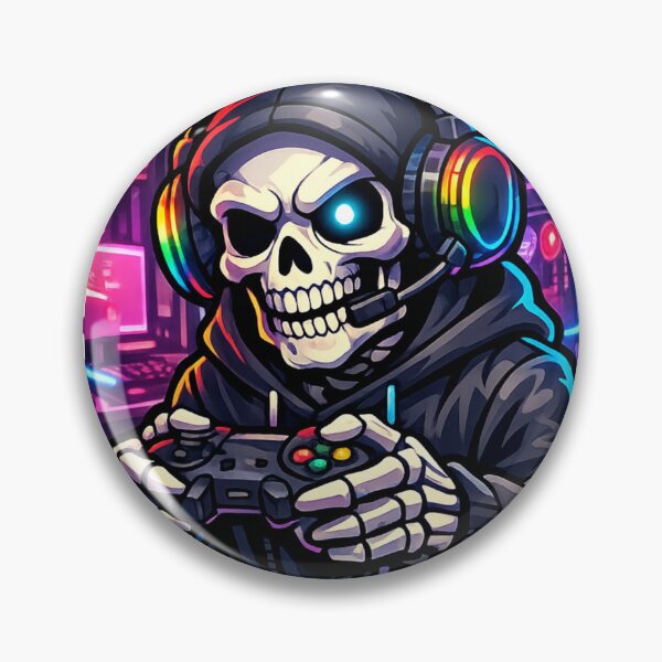 Item preview, Cyberpunk Gamer Skull Neon Gaming Headset Controller Design designed and sold by irfanshikh.