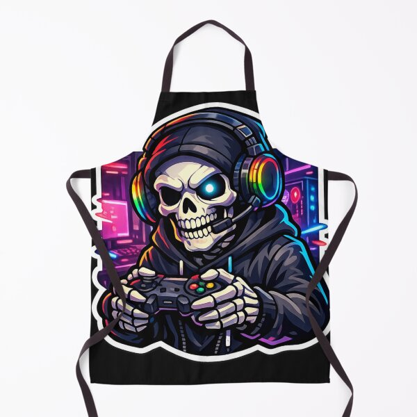 Item preview, Cyberpunk Gamer Skull Neon Gaming Headset Controller Design designed and sold by irfanshikh.