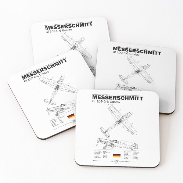 Item preview, Messerschmitt Bf 109 G-6 Gustav WWII Fighter Blueprint Poster Wall Art designed and sold by Justinian Matieu.