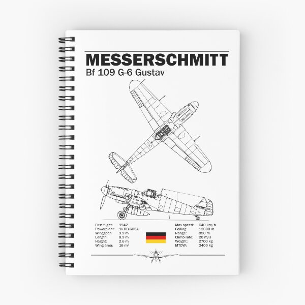 Item preview, Messerschmitt Bf 109 G-6 Gustav WWII Fighter Blueprint Poster Wall Art designed and sold by Justinian Matieu.