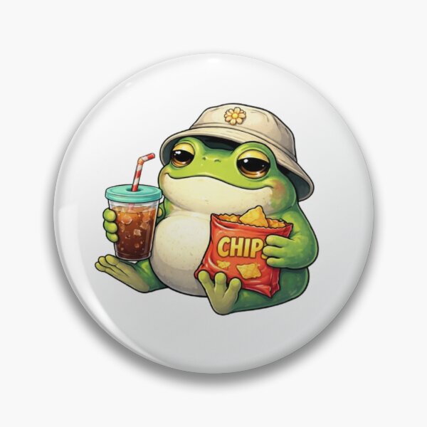 Item preview, Relaxing frog with chips and a drink designed and sold by FroggyOnly.