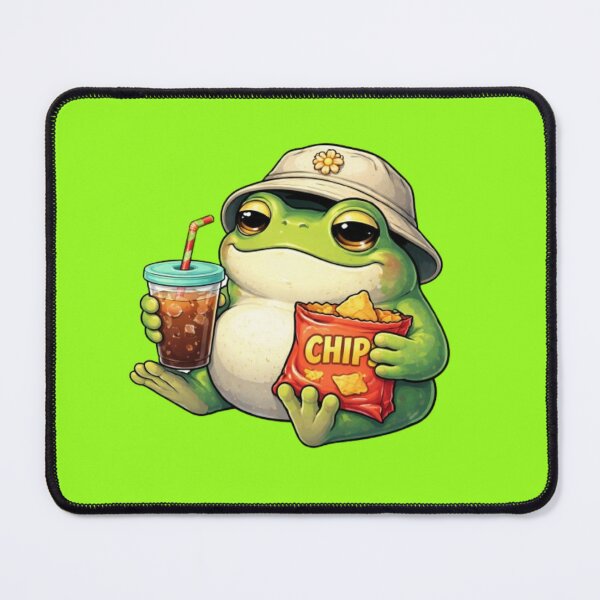 Item preview, Relaxing frog with chips and a drink designed and sold by FroggyOnly.