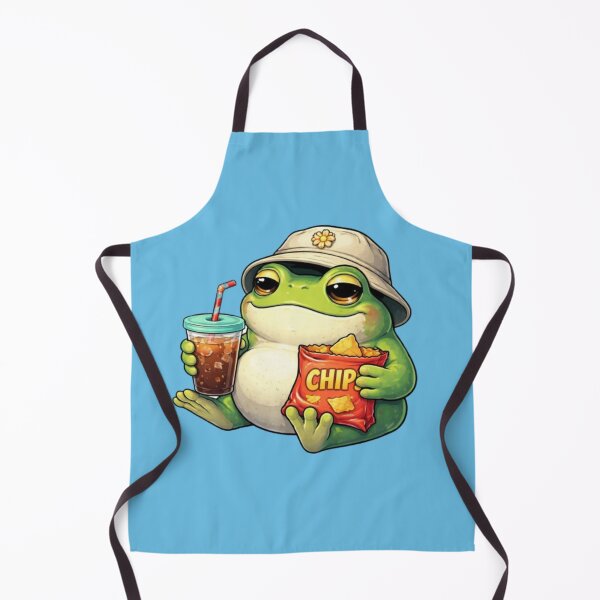 Item preview, Relaxing frog with chips and a drink designed and sold by FroggyOnly.