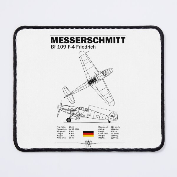 Item preview, Messerschmitt Bf 109 F-4 Friedrich WWII Fighter Blueprint Poster Wall Art designed and sold by Justinian Matieu.