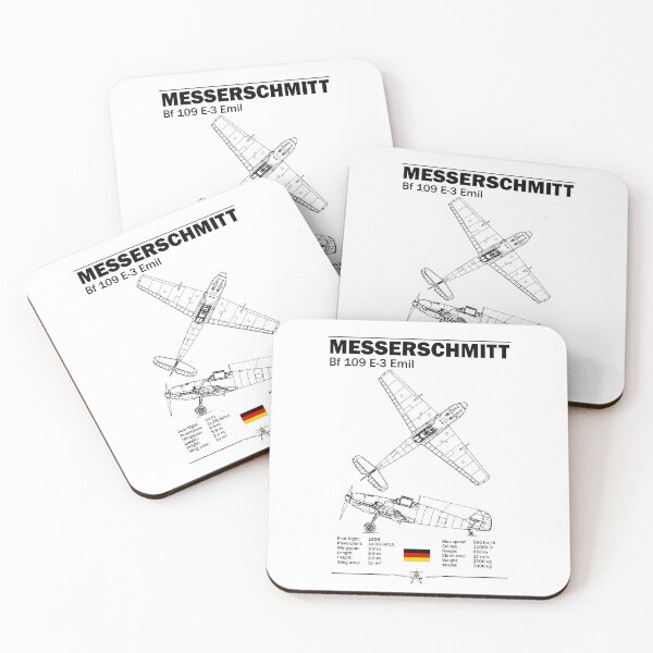 Item preview, Messerschmitt Bf 109 E-3 Emil WWII Fighter Blueprint Poster Wall Art designed and sold by Justinian Matieu.