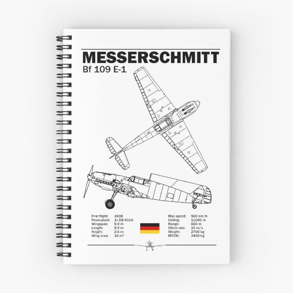 Item preview, Messerschmitt Bf 109 E-1 WWII Fighter Blueprint Poster Wall Art designed and sold by Justinian Matieu.