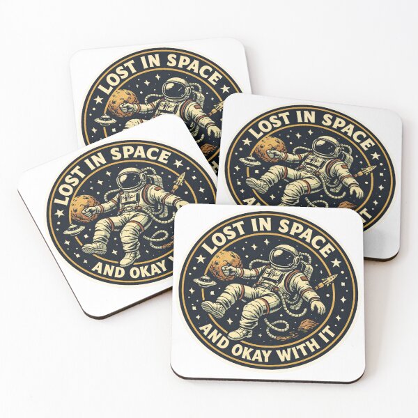 Item preview, Lost In Space Retro Circle Sticker — Dark Humor Astronaut Vintage Art designed and sold by MarchyStudio.