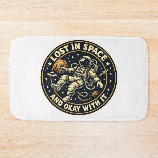 Item preview, Lost In Space Retro Circle Sticker — Dark Humor Astronaut Vintage Art designed and sold by MarchyStudio.