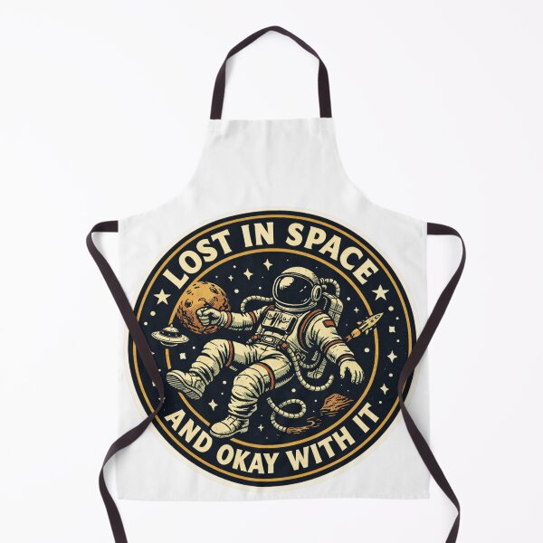 Artikelvorschau, „Lost in Space“ Retro-Kreisaufkleber – Schwarzer Humor, Astronauten-Vintage-Kunst entworfen und verkauft von MarchyStudio.