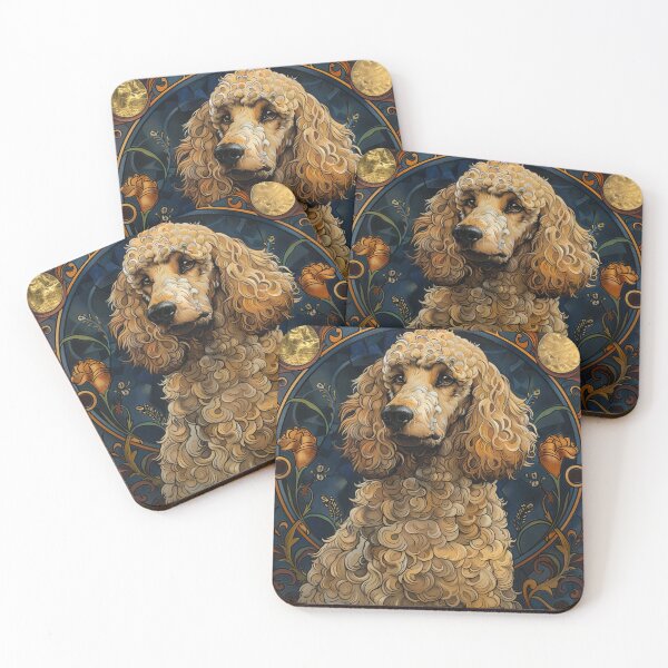 Item preview, Art nouveau poodle puppy designed and sold by MendaciousMina.