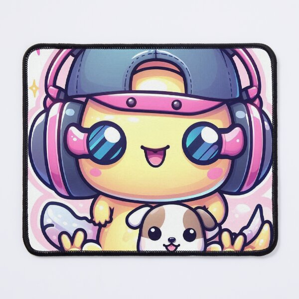 Item preview, Cute Kawaii Axolotl Astronaut Hugging a Puppy with Headphones designed and sold by Mitaudesign.