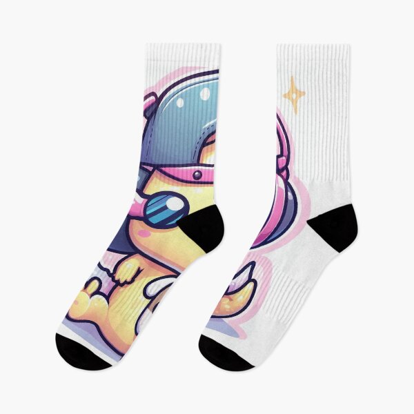 Item preview, Cute Kawaii Axolotl Astronaut Hugging a Puppy with Headphones designed and sold by Mitaudesign.