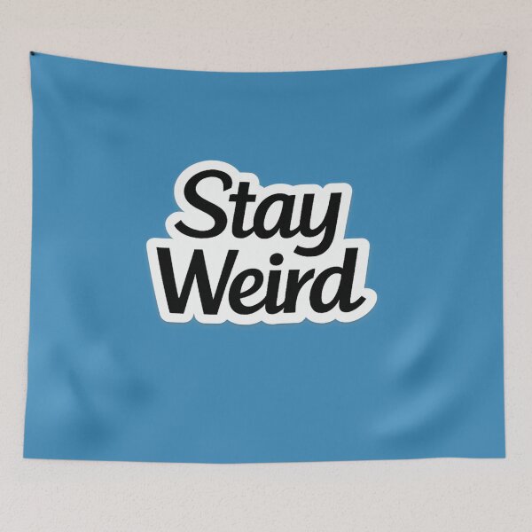 Item preview, Stay Weird Minimal Typography Sticker – Aesthetic Black and White Quote Design designed and sold by irfanshikh.