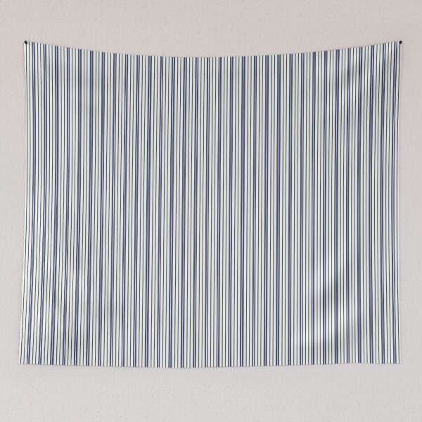 Item preview, Vertical Cabana Stripes Light Cream on Deep Blue designed and sold by Hanna McCown.