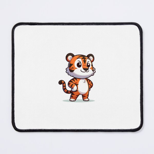 Item preview, Cute cartoon tiger character with a confident pose and vibrant orange stripes. designed and sold by cave-canvas.