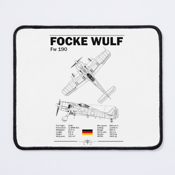 Item preview, Focke Wulf Fw 190 Luftwaffe WWII Fighter Blueprint Poster Wall Art designed and sold by Justinian Matieu.