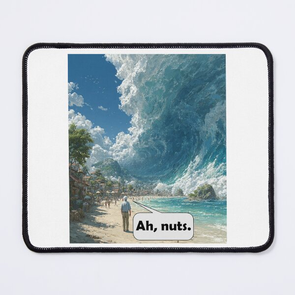 Item preview, “Ah, Nuts.” – Apathetic Tsunami Dark Humor Design designed and sold by Ignorant-Artist.