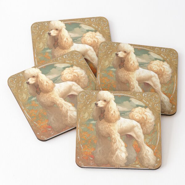 Item preview, Art nouveau poodle puppy designed and sold by MendaciousMina.